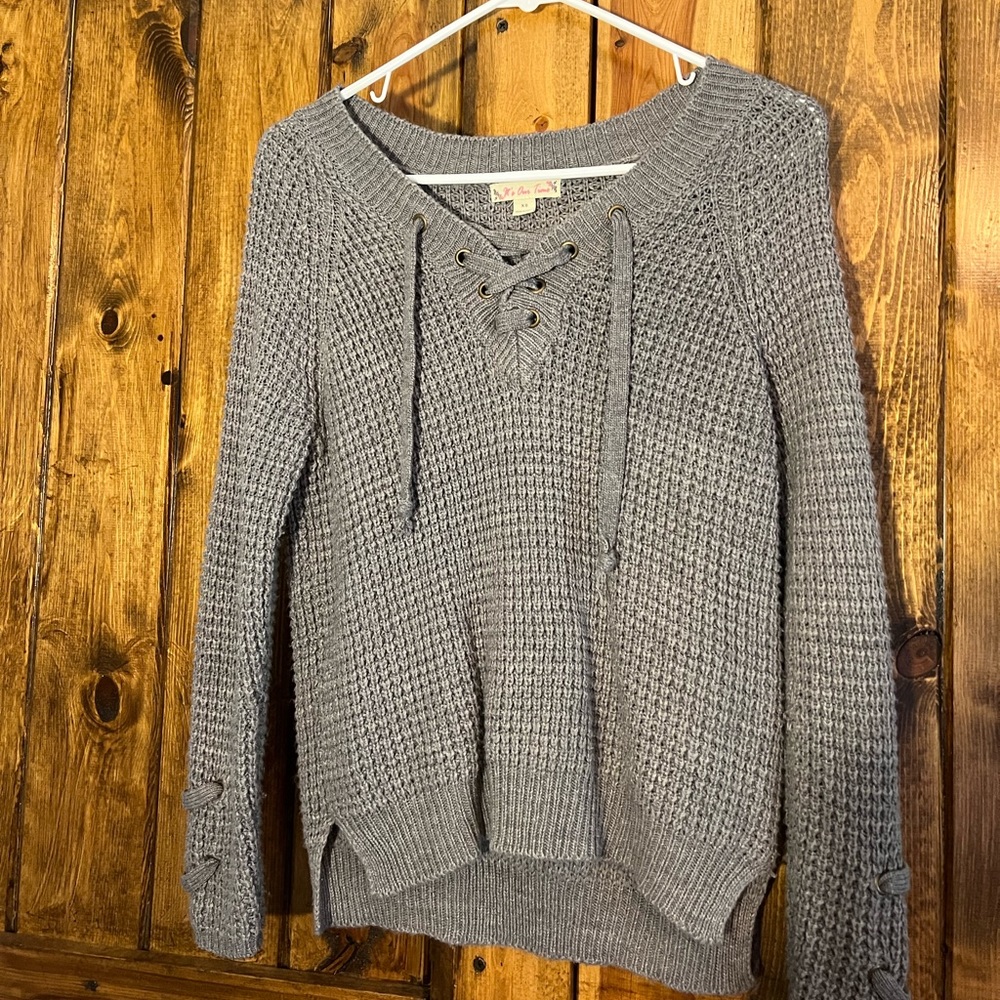 It’s Our Time knitted grey sweater